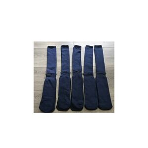 Navy‎ Blue Uniform Socks Bulk Lot (5 Pairs) Ribbed Knit School